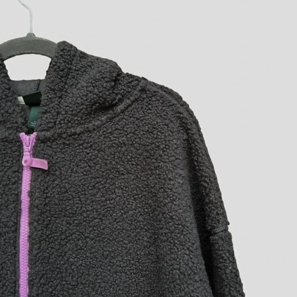 NWT Wild Fable Gray Purple Zipper Sherpa Hooded Quarter Zip Sweatshirt Hoodie - Picture 4 of 9